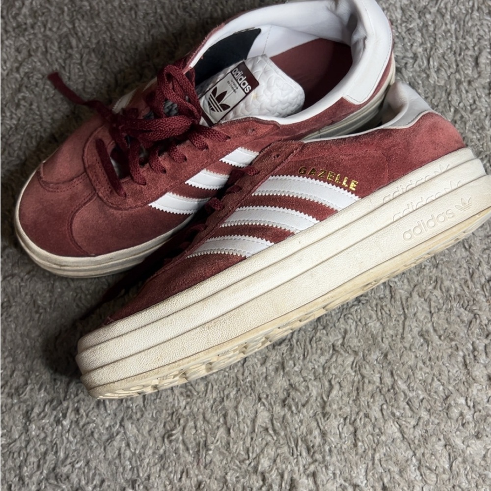adidas Gazelle Sneakers in Maroon and White
